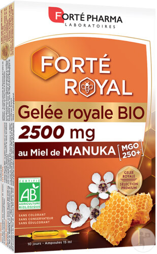 Forté Pharma Gelée Royale Bio 2500mg Au Miel De Manuka Ampoules 10x15ml