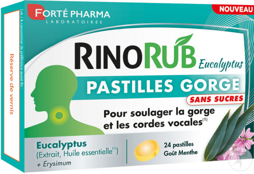 Forté Pharma RinoRub Pastilles Gorge Sans Sucres 24 Pastilles A Sucer