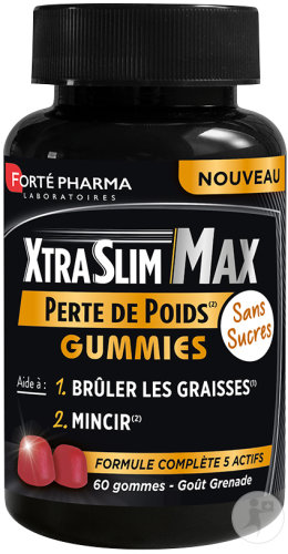 Forté Pharma XtraSlim Max Perte De Poids Complément Alimentaire Goût Grenade 60 Gummies