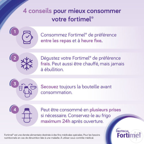 Fortimel Compact 2.4kcal Arôme Neutre Complément Nutritionnel Dénutrition Bouteilles 4x125ml-5