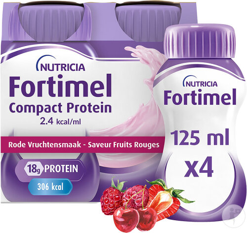 Fortimel Compact Protein 2.4kcal Saveur Fruits Rouges Complément Nutritionnel Dénutrition 4x125ml