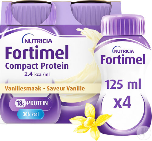 Fortimel Compact Protein 2.4kcal Saveur Vanille Complément Nutritionnel Dénutrition 4x125 ml