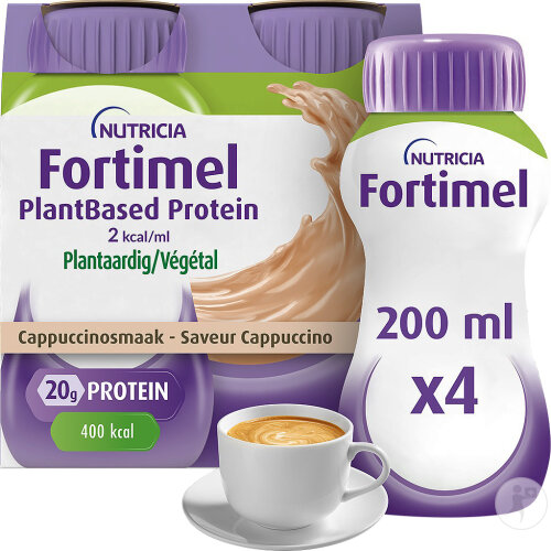 Fortimel PlantBased Protein 2kcal Saveur Cappuccino Complément Nutritionnel Dénutrition 4x200ml