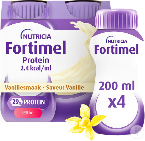 Fortimel Protein 2.4kcal Saveur Vanille Complément Nutritionnel Dénutrition Bouteilles 4x200ml