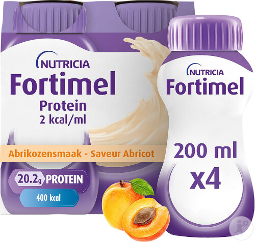 Fortimel Protein 2kcal Saveur Abricot Complément Nutritionnel Dénutrition Bouteilles 4x200ml