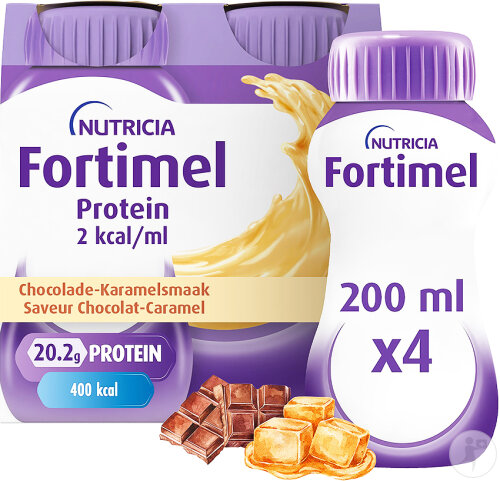 Fortimel Protein 2kcal Saveur Chocolat-Caramel Complément Nutritionnel Dénutrition 4x200ml