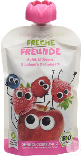 Freche Freunde Compote Pomme-Fraise-Myrtille-Framboise 100g