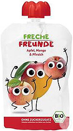 Freche Freunde Compote Pomme Mangue Pêche 100g