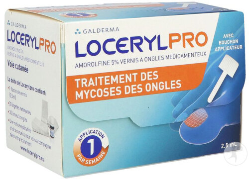 Galderma LocerylPro Amorolfine 5% Vernis À Ongles Médicamenteux Traitement Mycoses Ongles 2,5ml