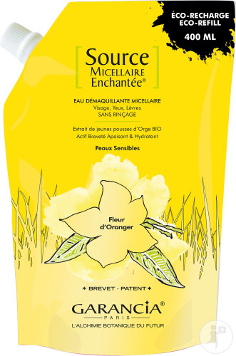 Garancia Source Micellaire Enchantée Fleur Oranger Eau Démaquillante Micellaire Recharge 400ml