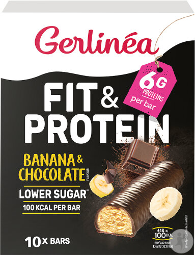 Gerlinea Fit & Protein Barres Banane & Chocolat 310g