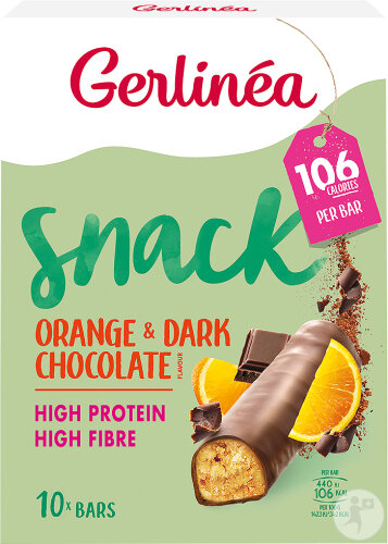 Gerlinea Snack Barres Chocolat Noir & Orange 310g