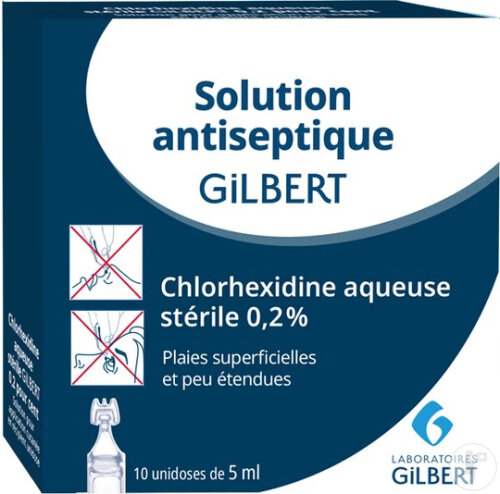 Gilbert Chlorhex. Aqueuse Stérile 0,2% Unidoses 10x5ml