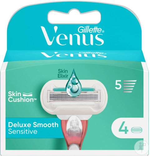 Gillette Venus Deluxe Smooth Sensitive Lames Pour Rasoir 4 Pièces