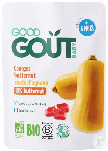 Good Goût Baby Courges Butternut Sauté D'Agneau Bio 190g