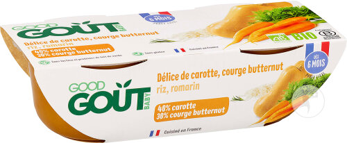 Good Goût Délice De Carotte Et Courge Butternut Dès 6 Mois 2x190g