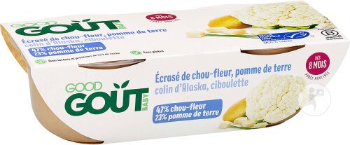Good Goût Écrasé De Chou-Fleur/Pomme De Terre/Colin D'Alaska 2x190g