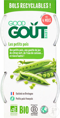 Good Goût Petit Pois Dès 4 Mois 2x120g
