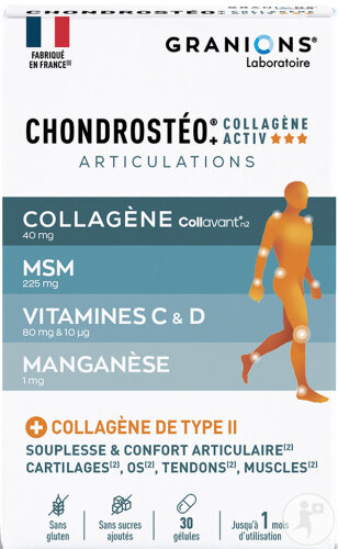 Granions Chondrostéo+ Collagène Activ Et MSM Articulations 30 Gélules