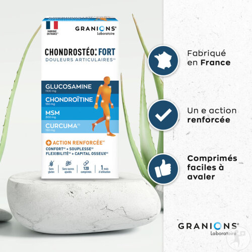 Granions Chondrostéo+ Fort Articulations/Chondroïtine/Glucosamine 2x120 Comprimés Promo 2ème À -50%-3