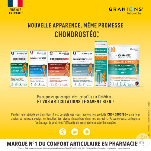 Granions Chondrostéo+ Fort Articulations/Chondroïtine/Glucosamine 2x120 Comprimés Promo 2ème À -50%-7