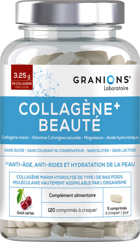 Granions Collagène+ Beauté Anti-Âge Goût Cerise 120 Comprimés À Croquer