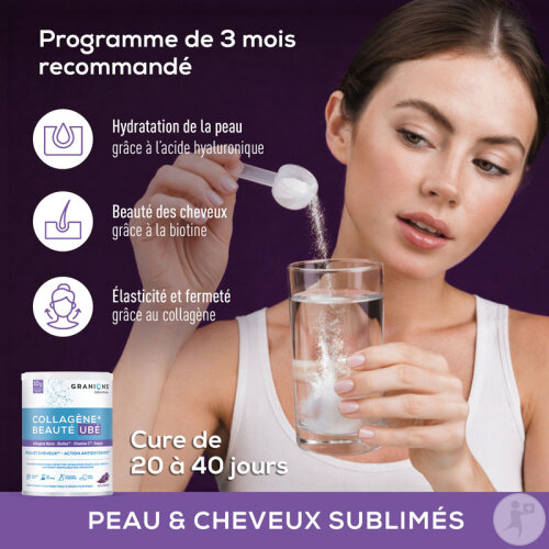 Granions Collagène + Beauté UBÉ Peau/Cheveux Collagène Marin Biotine 216g-5