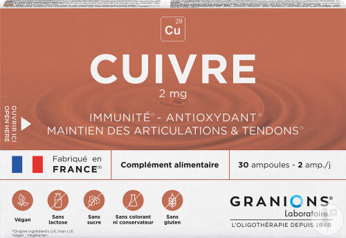Granions Cuivre 2mg 30 Ampoules