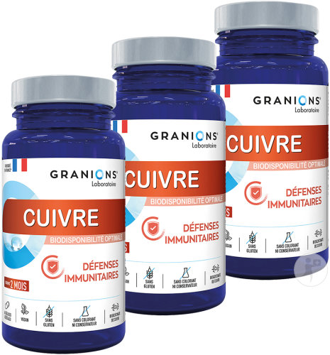 Granions Cuivre 2mg Défenses Immunitaires 60 Gélules Promo 2+1 Gratuit