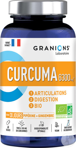 Granions Curcuma 6300mg Bio Gingembre+Pipérine 60 Gélules