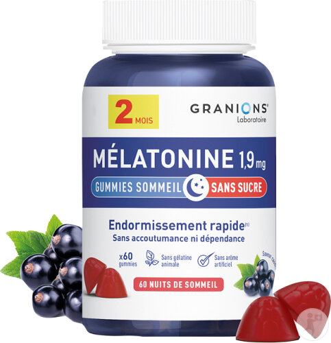 Granions Gummies Sommeil Mélatonine 1,9mg 60 Gummies