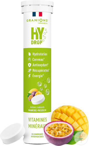 Granions HyDrop Pastilles Hydratation Mangue Passion 20 Comprimés Effervescents