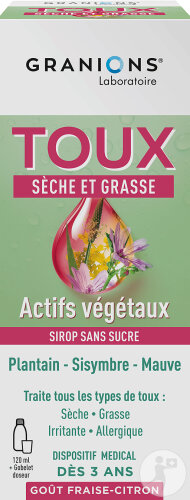Granions Sirop Toux Sèche Et Grasse Goût Fraise-Citron 120ml