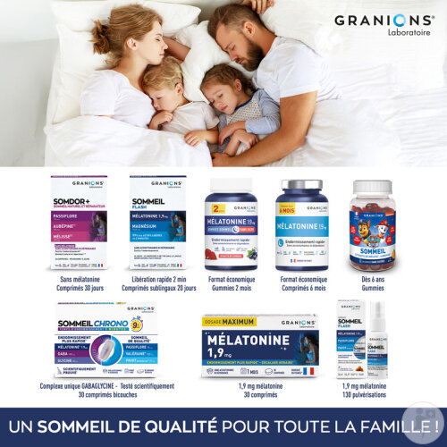 Granions Spray Sommeil Flash Mélatonine 1,9mg Sommeil Adulte Arôme Caramel 25ml-7