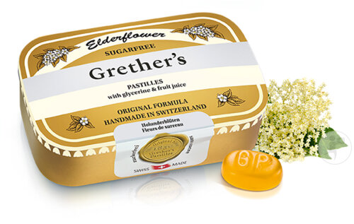 Grether's Elderflower Pastilles Sureau-Jus Fruits Sans Sucre 110g-2