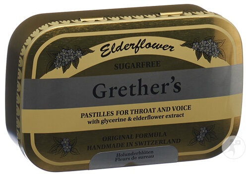 Grethers Fleur De Sureau Pastilles Sans Sucre Boite 110g
