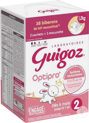 Guigoz Optipro 2ème Âge Lait En Poudre Sachets 2x600g