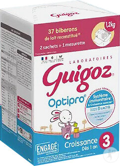 Guigoz Optipro 3 Croissance Lait En Poudre Dès 1 An Sachets 2x600g