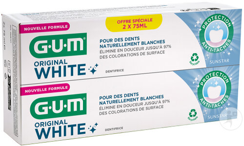 Gum Original White Dentifrice 2x75ml