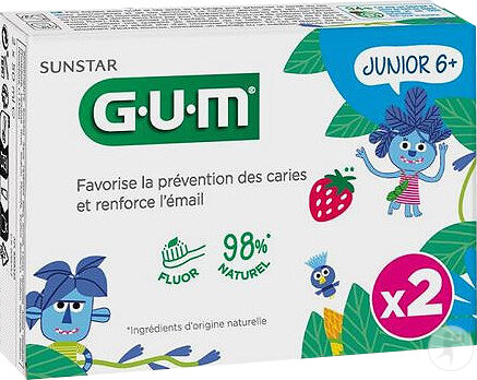 Gum Junior Gel Dentifrice +6 Ans Tubes 2x50ml
