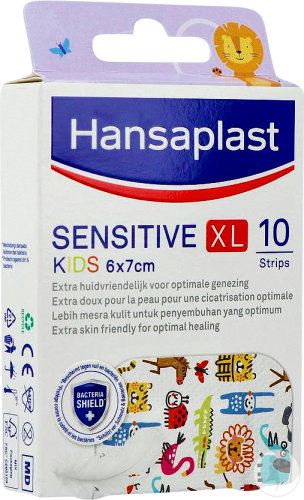 Hansaplast Kids Sensitive XL 6x7cm Strips 10 Pièces