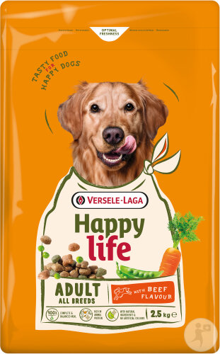 Happy Life Adult Chiens Toutes Races Au Goût De Bœuf 2,5kg