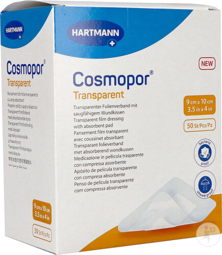 Hartmann Cosmopor Transparent Pansement Avec Coussinet Absorbant 9x10cm 50 Pièces