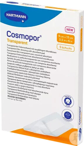 Hartmann Cosmopor Transparent Pansement Avec Coussinet Absorbant 9x15cm 5 Pièces