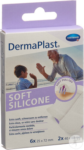 Hartmann DermaPlast Soft Silicone Pansements Adhésifs 8 Pièces