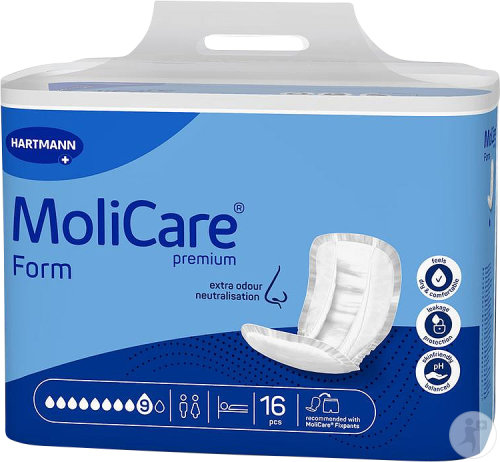 Hartmann MoliCare Premium Form Serviette Pour Incontinence 9 Drops 16 Pièces