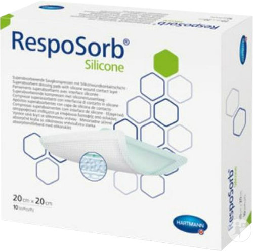 Hartmann RespoSorb Silicone Pansement Stérile 20x20cm Boîte 10 Pièces