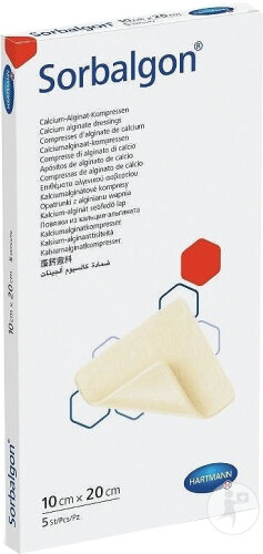 Hartmann Sorbalgon Compresses Stériles D’Alginate De Calcium 10x20cm Pièces 5 (9995891)