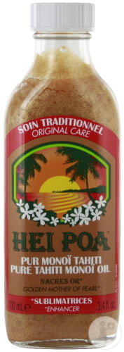 Hei Poa Soin Traditionnel Pur Monoï De Tahiti AO Aux Nacres Or Flacon 100ml
