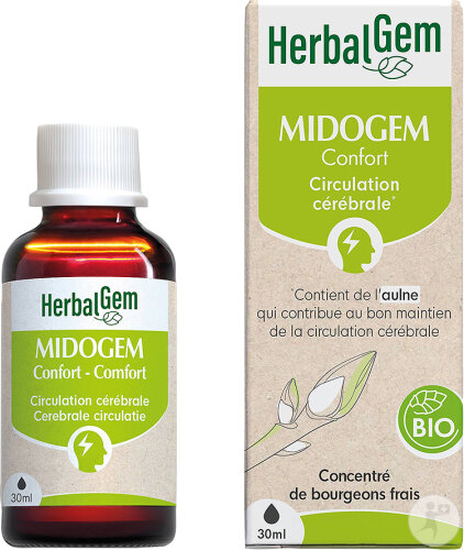 Herbalgem Midogem GC24 Complexe Circulation Cérébrale Bio Flacon 30ml